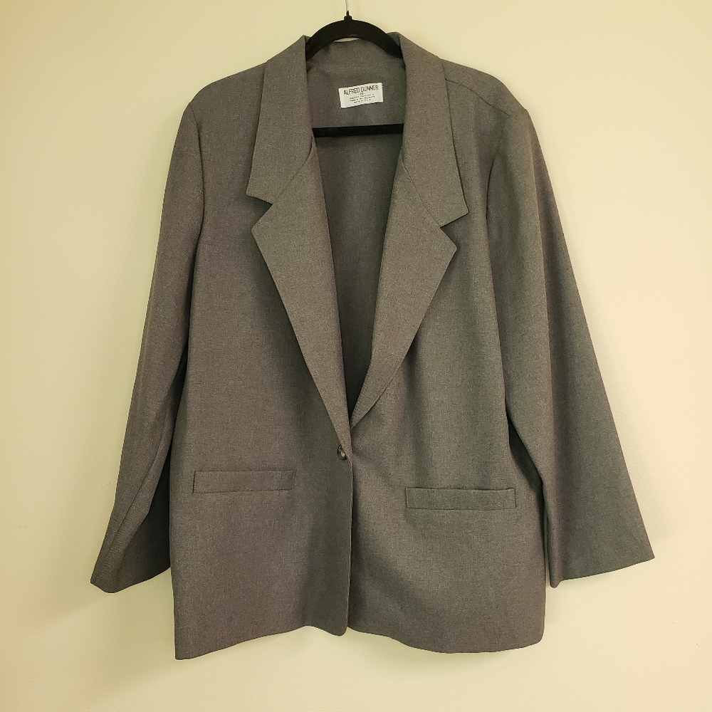 Vintage Alfred Dunner gray blazer size 16